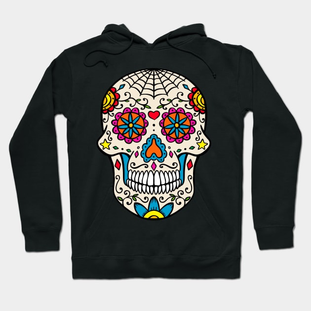 Sugar Skull Illustration Hoodie by Hispaniola-Fineart